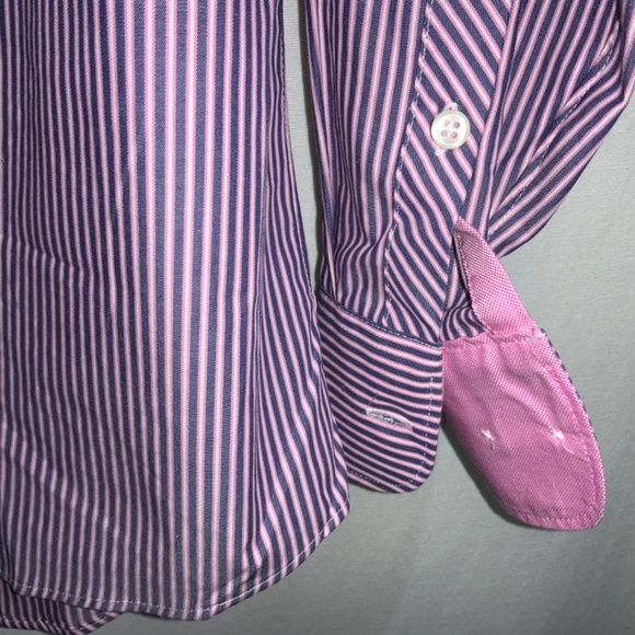 Original Penguin striped button down shirt Sz 15 1/2 x 32/33 contrast trim - Picture 3 of 9